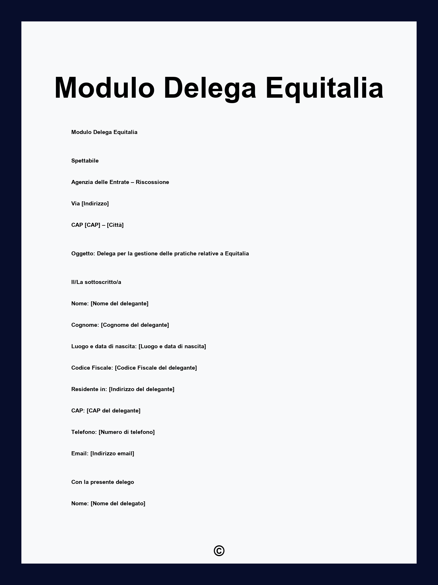 Modulo Delega Equitalia