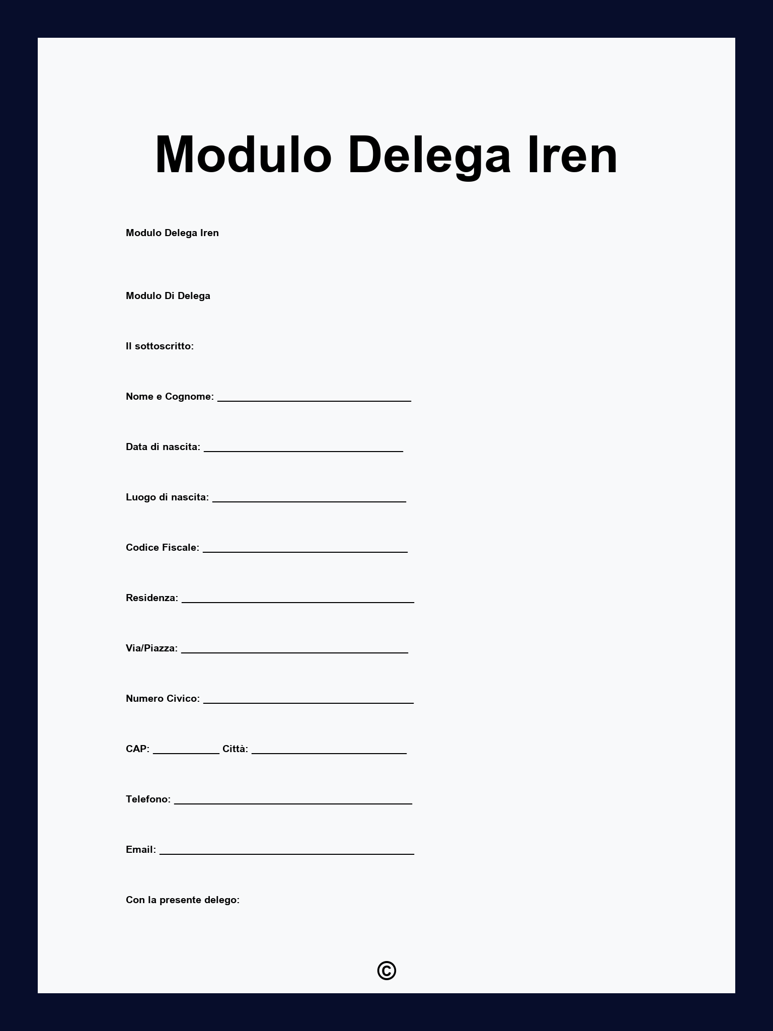 Modulo Delega Iren