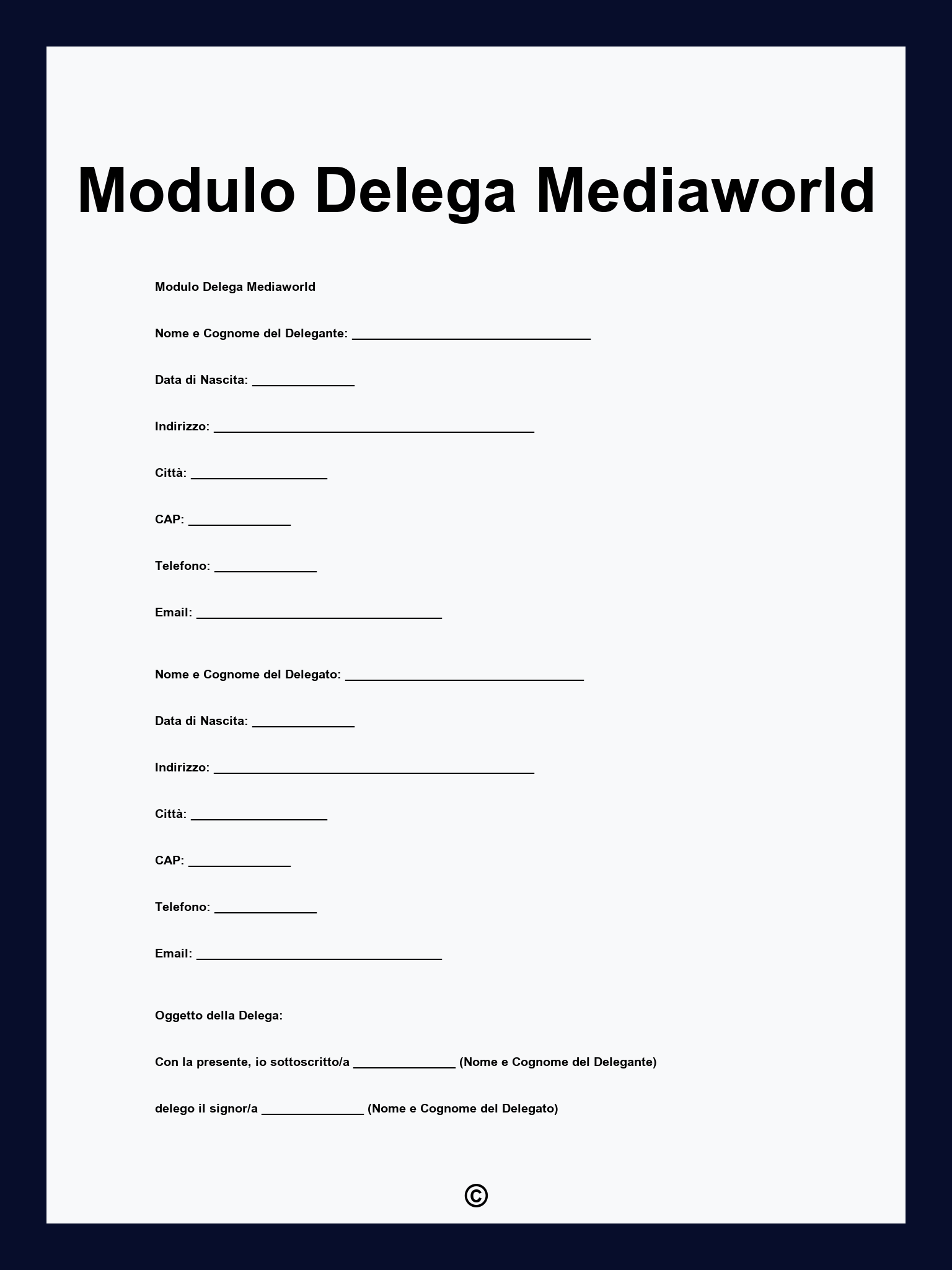 Modulo Delega Mediaworld
